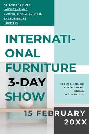 Furniture Show announcement Vase for home decor Invitation 6x9in Design Template