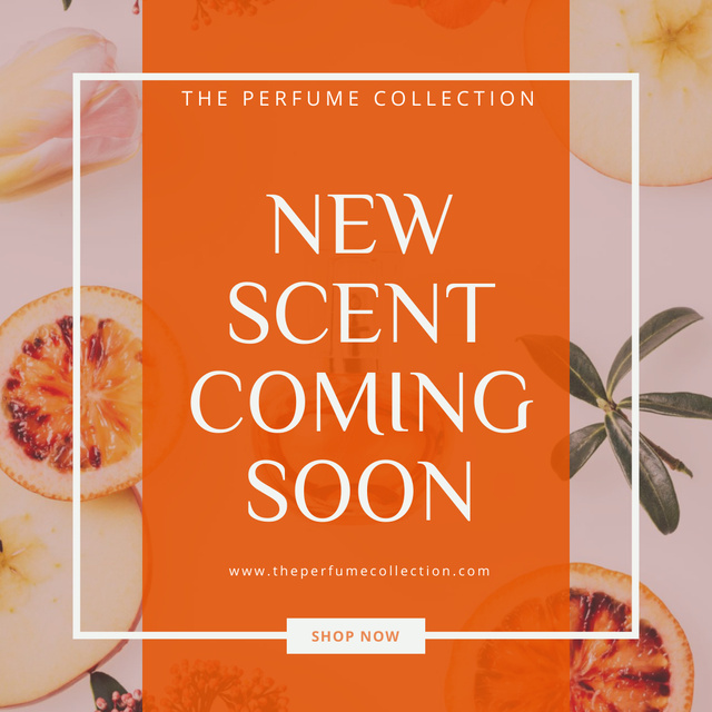 Platilla de diseño New Scent Collection Announcement with Slices of Citrus Instagram
