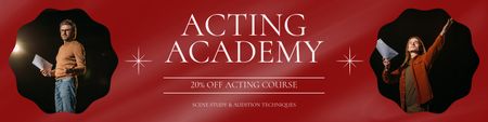 Offer Discounts on Acting Courses at Academy Twitter Design Template