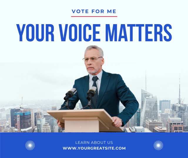 Modèle de visuel Your Voice Matters at the Elections - Facebook