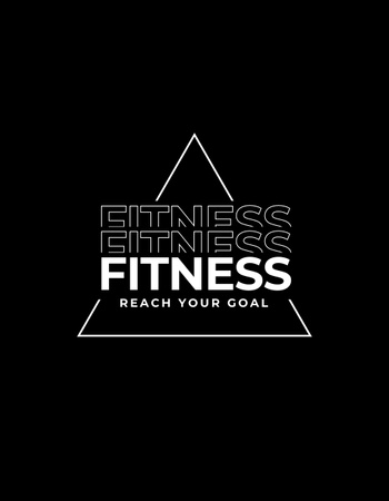Fitness Lettering with Triangle T-Shirt Design Template