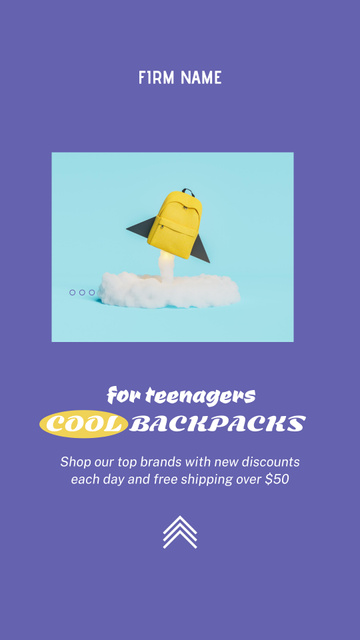 Back to School Special Offer with Stylish School Backpacks Instagram Video Story Modelo de Design