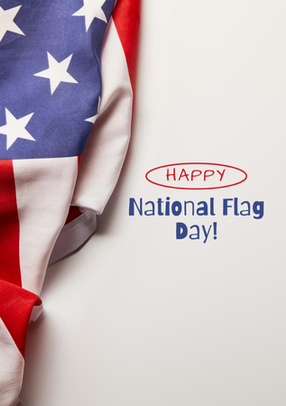 USA National Flag Day Greeting Text Postcard A5 Vertical Design Template