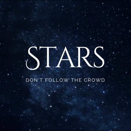 Inspirational Phrase with Blue Starry Sky Instagram Design Template
