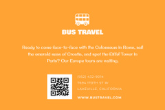 Bus Travel Tour Ad with Yellow Sketch
