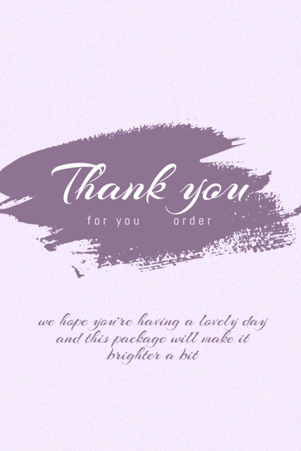 Thankful Text on Calm Pastel Purple Postcard 4x6in Vertical Design Template