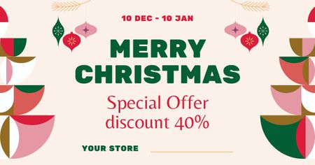 Special Discount Offer for Christmas Sale Facebook AD Design Template