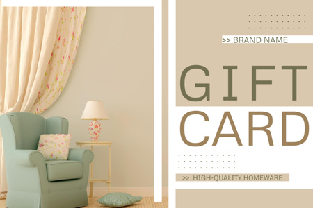 Cozy Classic Furniture Sale Ad of Pastel Shades Gift Certificate Design Template