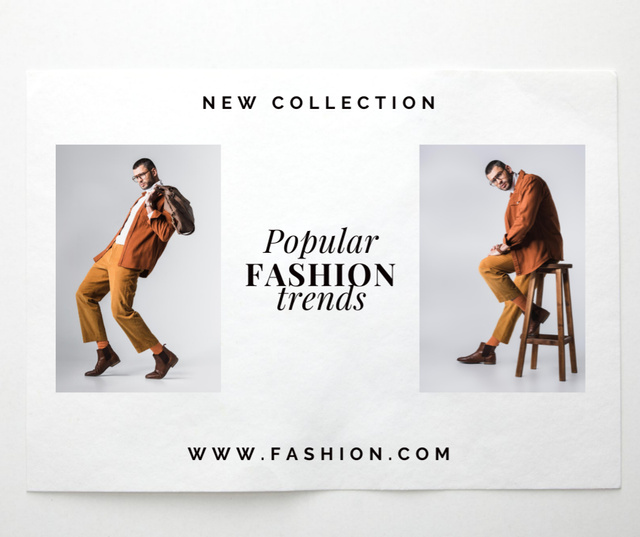 Popular Fashion Trends with Stylish Man Facebook Design Template