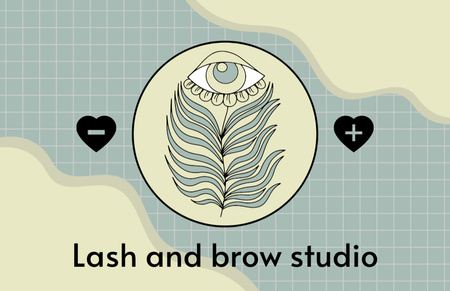 Discount in Lash and Brow Studio Business Card 85x55mm Design Template