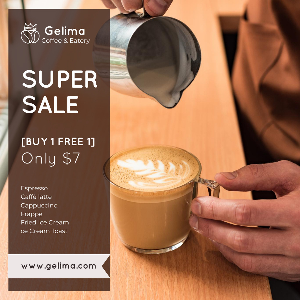 Coffee Super Sale Announcement Instagram – шаблон для дизайна