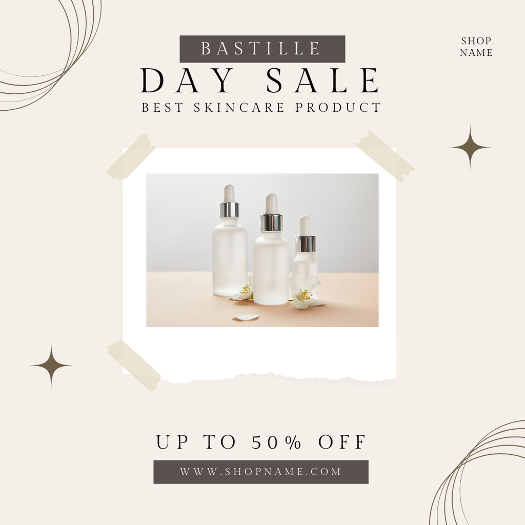 Designvorlage Elegant Ad of Cosmetics Sale for Canada Day für Instagram
