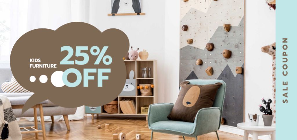 Designvorlage Kids' Furniture Sale with Cozy Nursery with Discount für Coupon Din Large