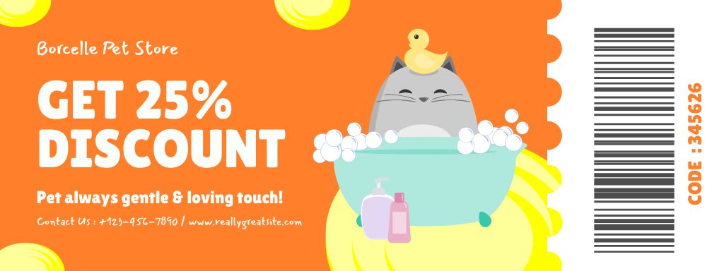 Animals Bathing Services Voucher Coupon – шаблон для дизайну