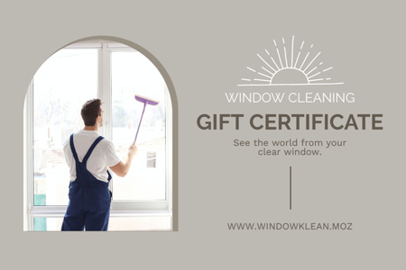 Designvorlage Geschenkgutschein Windows-Reinigungsservice für Gift Certificate