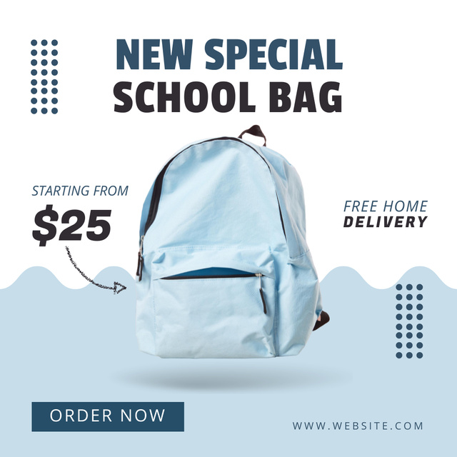 Plantilla de diseño de School Bag Sale Offer Instagram AD 