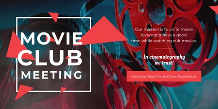 Movie club meeting Announcement Twitter tervezősablon