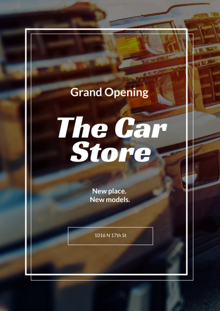 Car Store Opening Announcement Flyer A4 Design Template