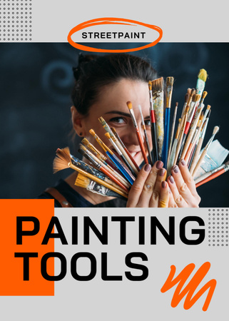 Promoção de ferramentas e pincéis de pintura profissional Flayer Modelo de Design