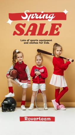 Kids Sport Equipment and Clothes Sale Offer Instagram Story Design Template
