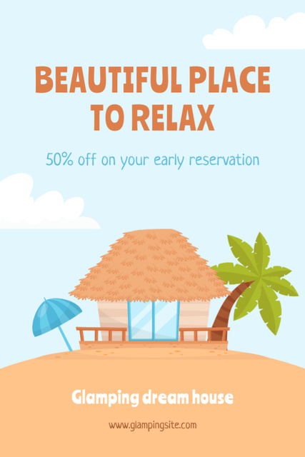 Ontwerpsjabloon van Tumblr van Beach Hotel Promotion With Scenic Landscape And Discount