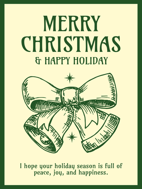 Christmas Wishes with Festive Bells Poster US tervezősablon