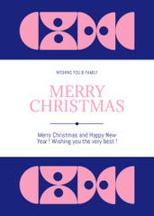 Christmas and New Year Wishes with Laconic Pattern