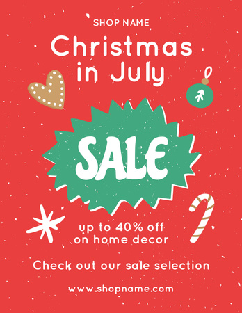 Exhilarating July Christmas Items Sale Announcement Flyer 8.5x11in Design Template