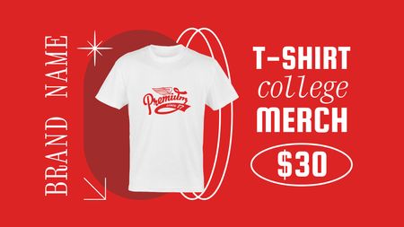 College Apparel and Merchandise Offer on Red Label 3.5x2in Design Template