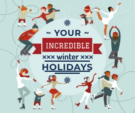 Incredible winter holidays poster Large Rectangle Modelo de Design