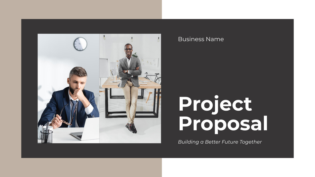 Efficient Business Proposal Presentation Wideデザインテンプレート