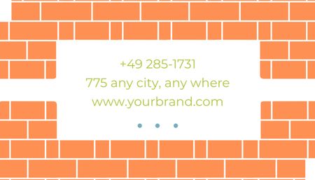 Szablon projektu Oferta usług murarskich i renowacji ilustrowana pomarańczowymi cegłami Business Card US