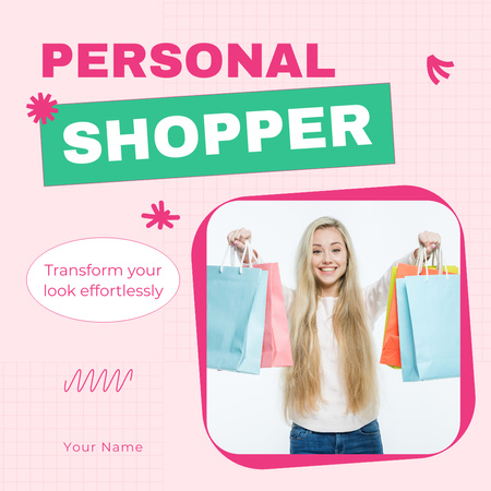 Személyes vásárlói szolgáltatás ajánlat fülbemászó szlogennel Instagram tervezősablon