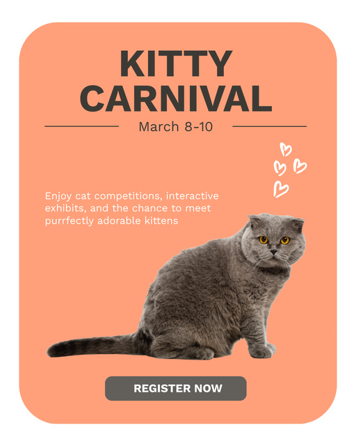 Plantilla de diseño de Kitty Carnival Expo Announcement Instagram Post Vertical 