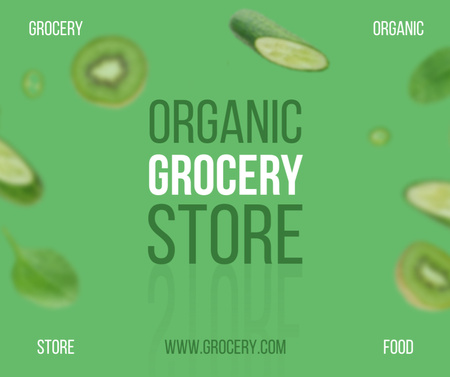 Organic Groceries With Kiwifruits Facebook Design Template
