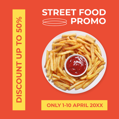 Promoção de comida de rua no restaurante Fast Casual Instagram Modelo de Design