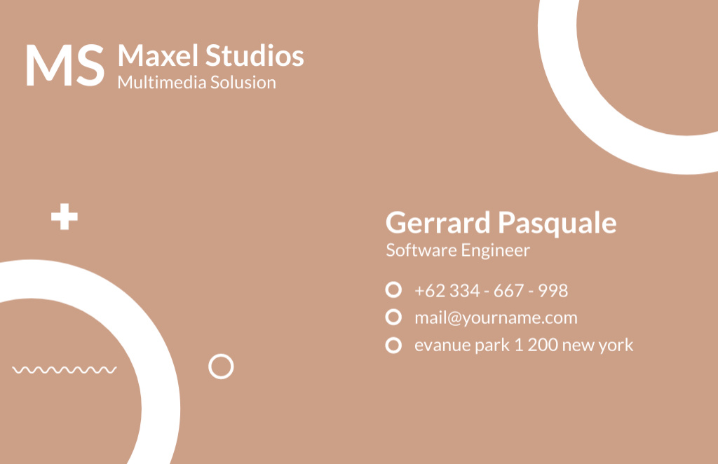 Template di design Software Engineer In Company Services Business Card 85x55mm
