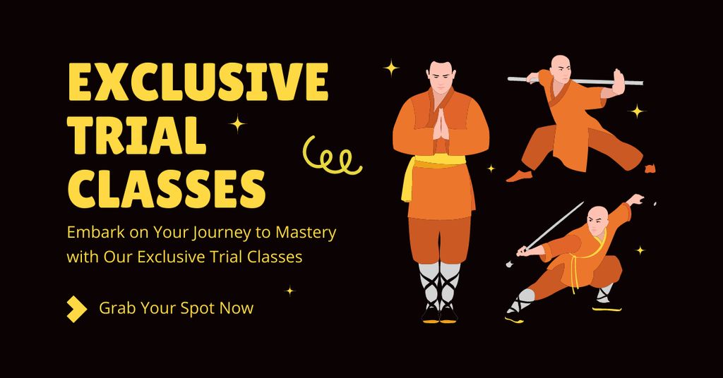 Ad of Exclusive Trial Martial Arts Classes Facebook AD tervezősablon