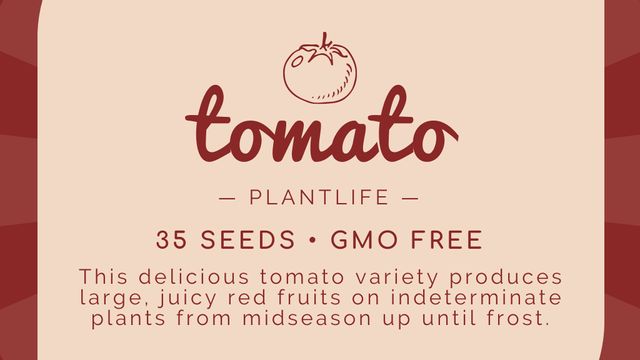 Tomato Seeds Sale Offer Label 3.5x2in – шаблон для дизайну