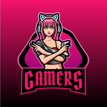 Gaming Community Invitation Logo Design Template