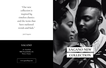 Fashion Brand Collection Announcement Brochure 11x17in Bi-fold Tasarım Şablonu
