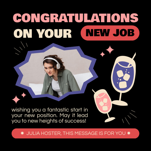 Ontwerpsjabloon van LinkedIn post van Wish You a Fantastic Start on New Job