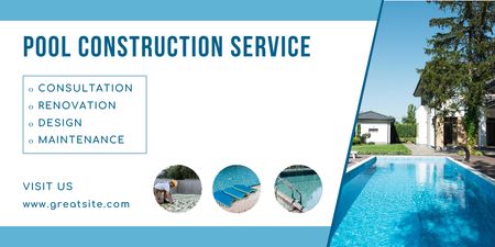 Pool Installation Services Offer Twitter Design Template