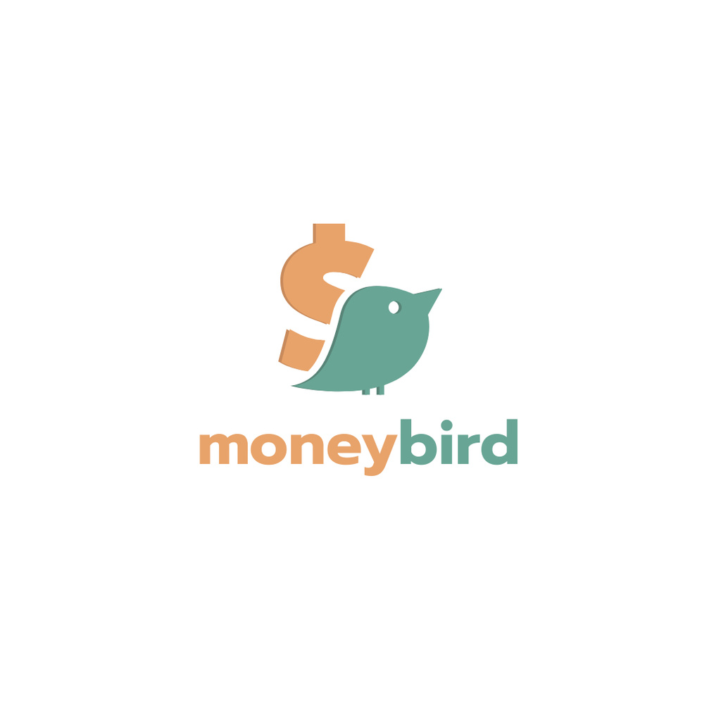 Banking Services Ad with Bird and Dollar Sign Logo 1080x1080px Šablona návrhu