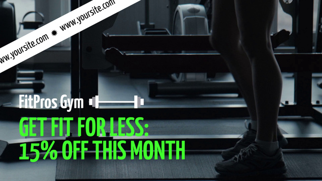 Designvorlage Hard Workouts In Gym With Discount Offer für Full HD video