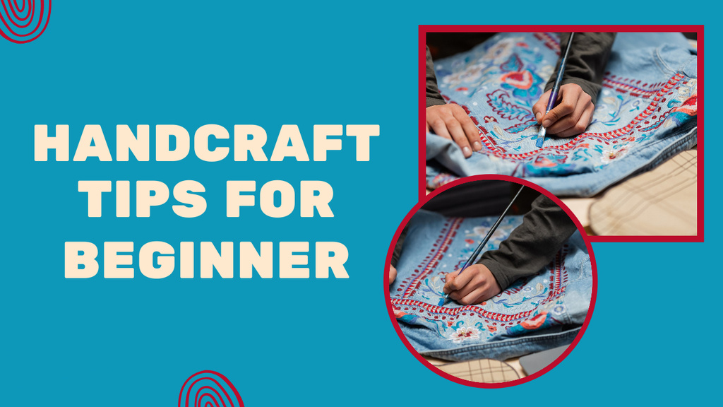 Platilla de diseño Craftswoman Painting on Denim Jacket with Embroidery Youtube Thumbnail