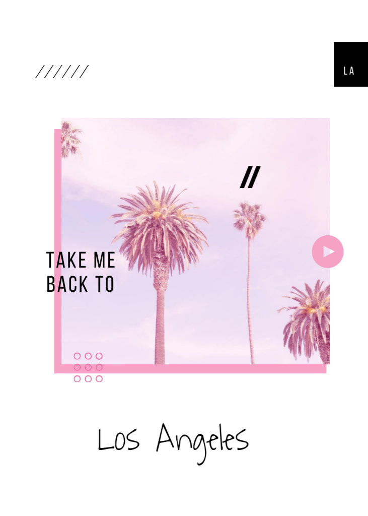 Take Me to Los Angeles Postcard 5x7in Vertical Tasarım Şablonu