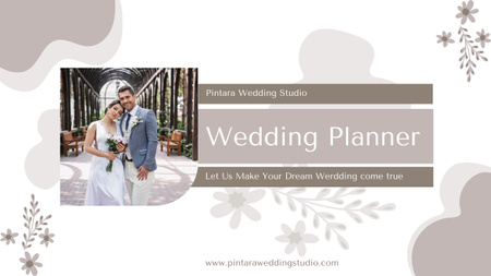 Wedding Planner Agency Offer with Happy Couple Youtube Thumbnail Design Template