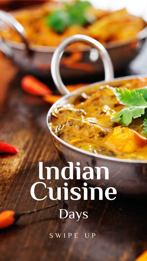 Designvorlage Indian Cuisine Dish Offer für Instagram Story