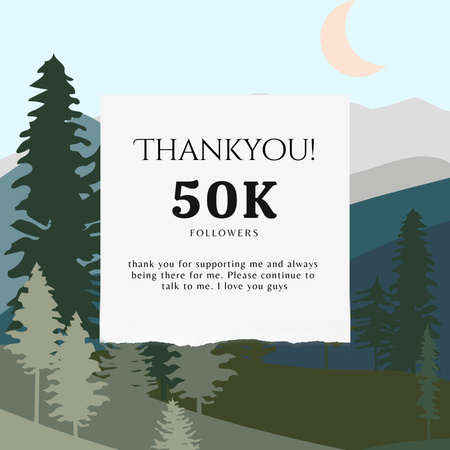 Thank You Message for Followers Instagram Design Template
